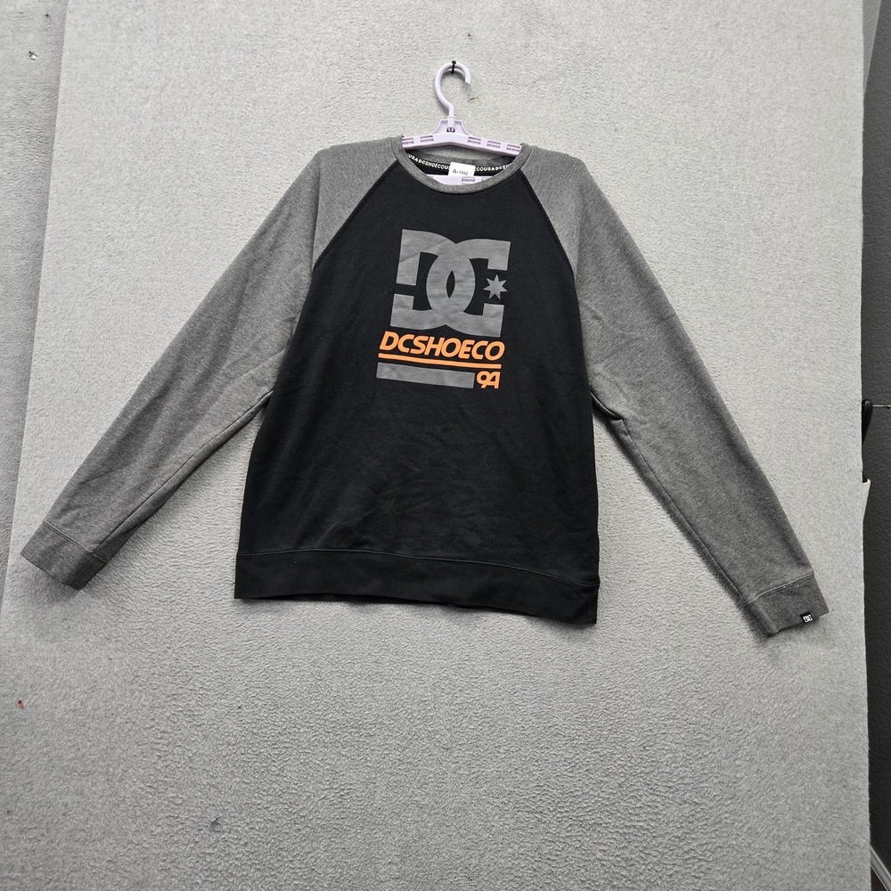 DC Shoes Men Sweatshirt XL Black Graphic Logo Skater